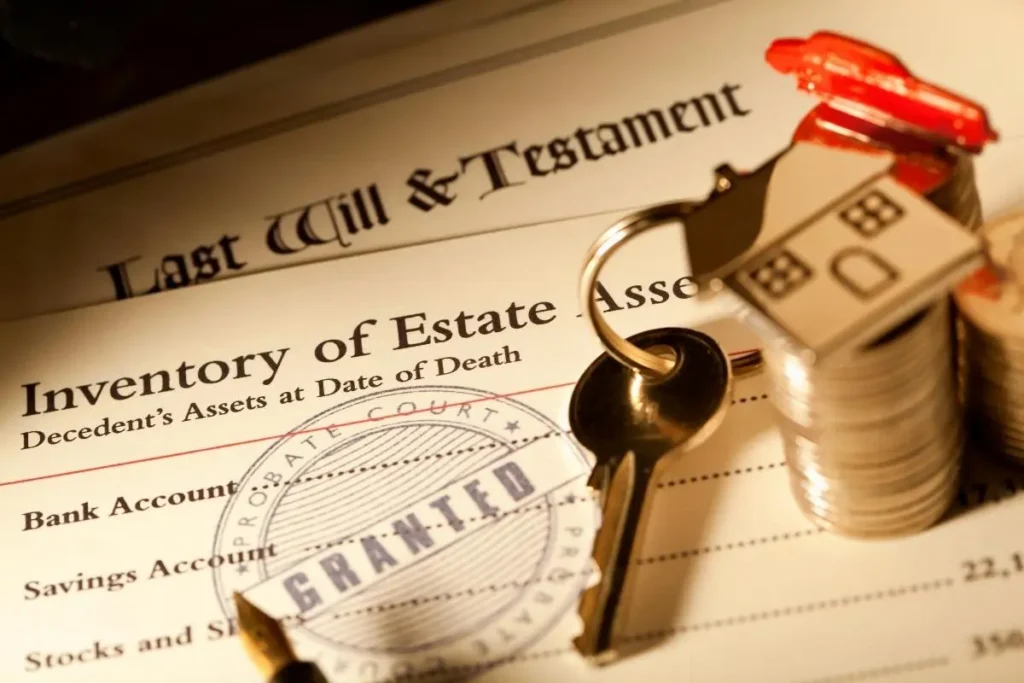 coin and keys on estate asset paper