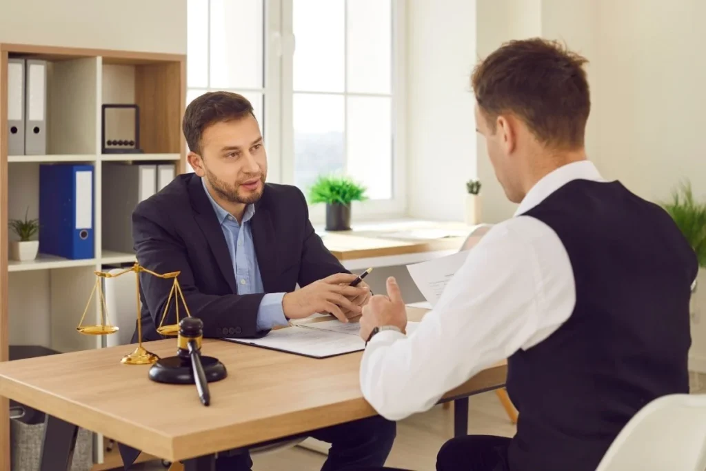 lawyer consulting his client for free